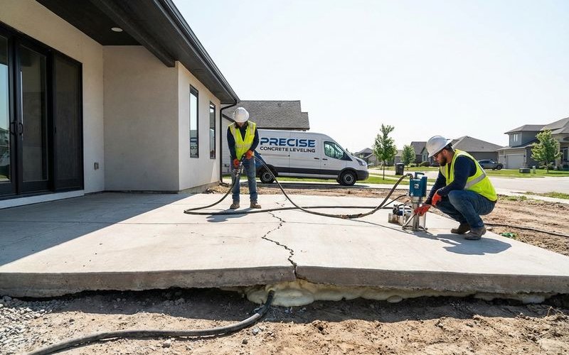 Professional leveling sunken patio concrete outdoor repair
